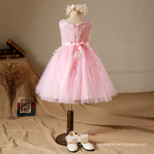 Рождество новый дизайн вышитая платье большой бантом детская одежда высокого качества большой бант розовый дети детские девушки высокого класса